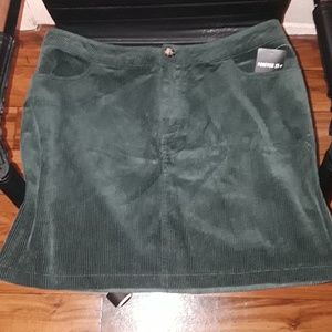 Green corduroy skirt